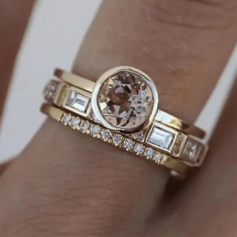 Vintage Gouden Ring met Kristallen - Eliana
