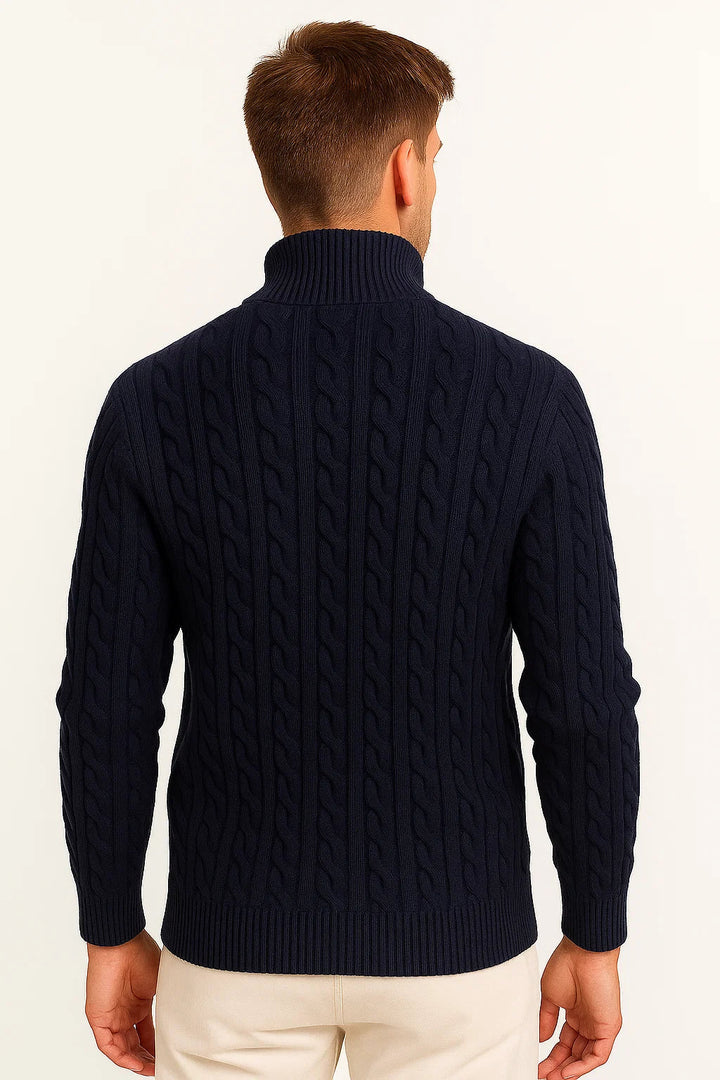Cable-Knit Quarter-Zip Mens Jumper - Edmond