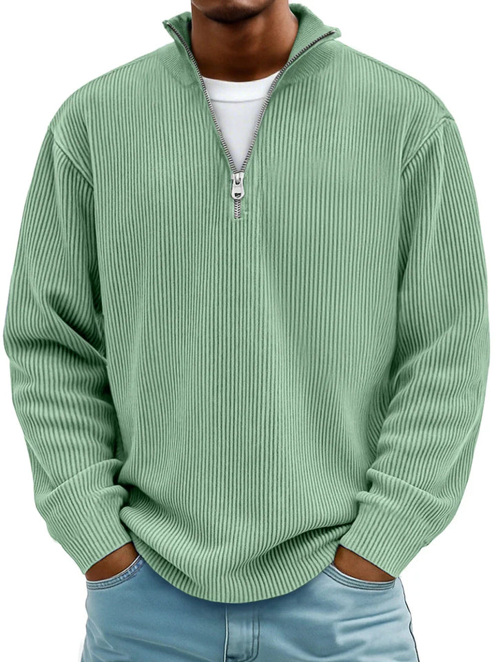 Half-Zip Sweater with Relaxed Fit and Durable Knit 8