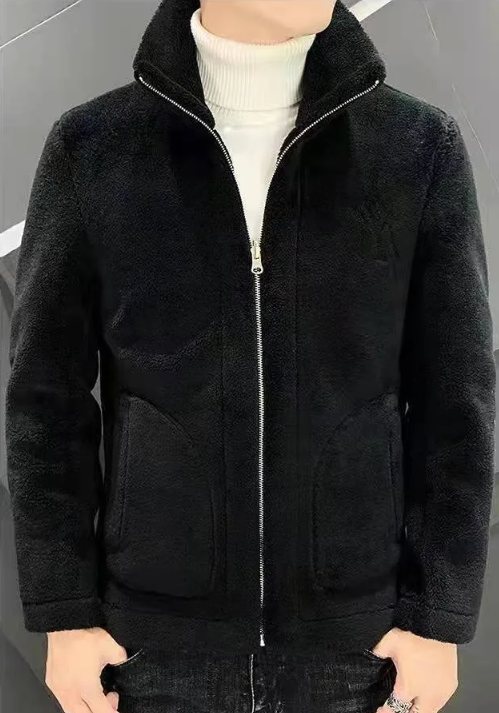 Padded Fleece Jacket with Stand-Up Collar - Arden