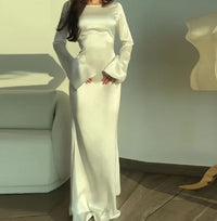 Charming Long Dress with Long Sleeves - Nila