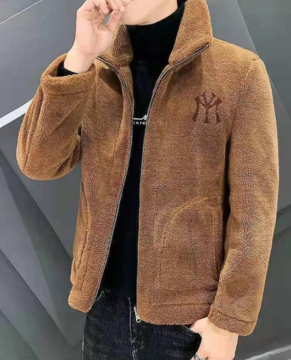 Padded Fleece Jacket with Stand-Up Collar - Arden