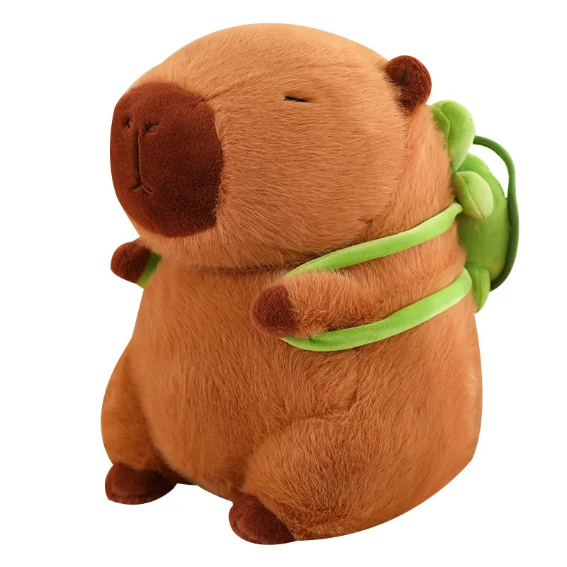 Huggable Capybara with Turtle Backpack - TurtleBuddy