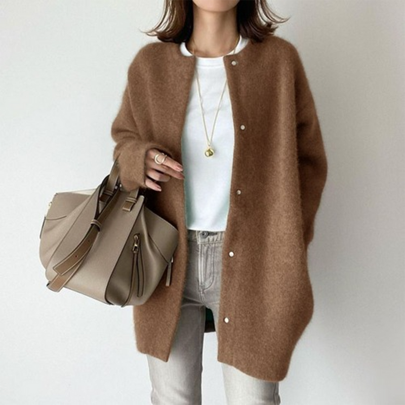 Lange Mouwen Dames Cardigan met Zakken – Liora