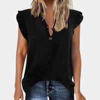 Loose Women's Summer Blouse with Button Closure - Léa
