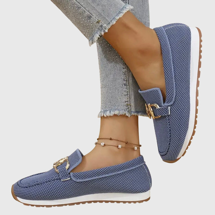 Casual Buckle Slip-On Loafers - Vivian