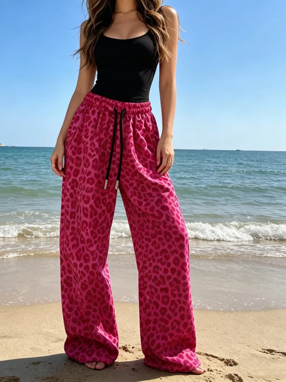 Casual Gebreide Broek Met Luipaardprint - Jenny