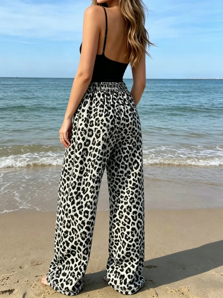 Casual Gebreide Broek Met Luipaardprint - Jenny