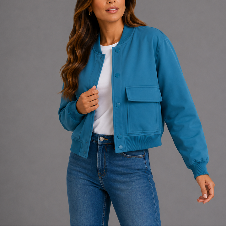 Casual Lightweight Bomber Jacket - Violet