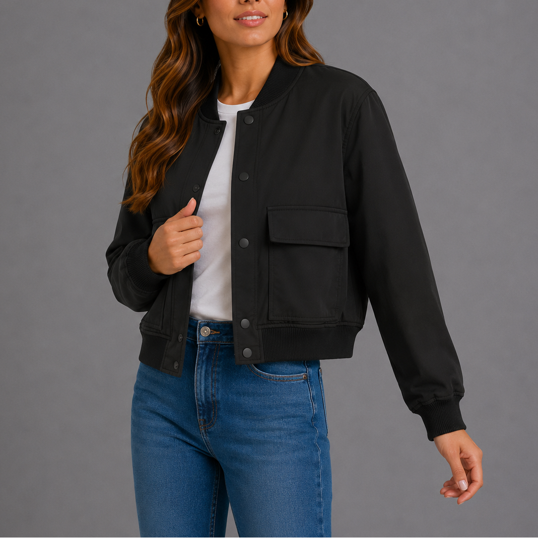 Casual Lightweight Bomber Jacket - Violet