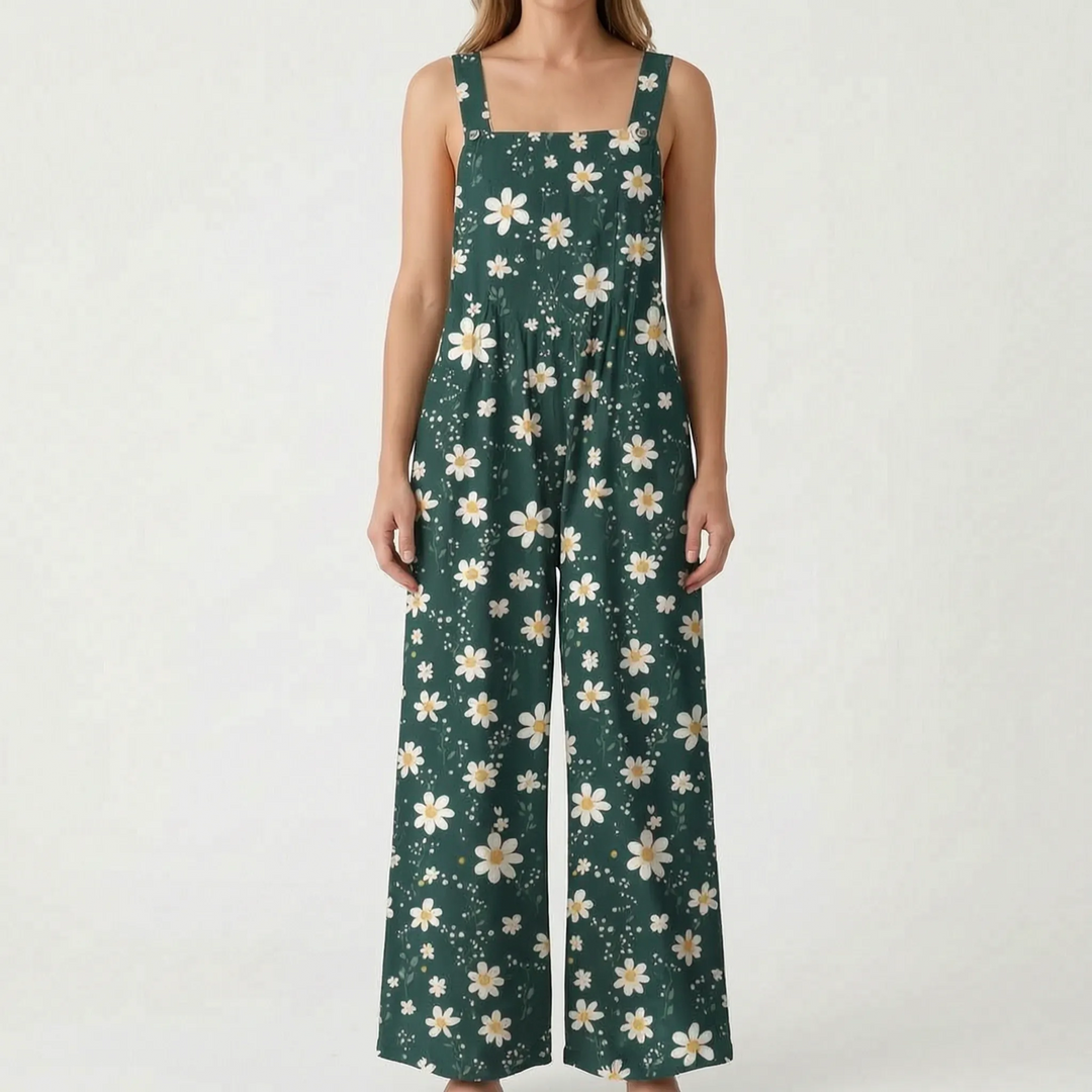 Casual Wide-Leg Floral Jumpsuit - Jessica