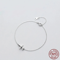 Silver Airplane Bracelet