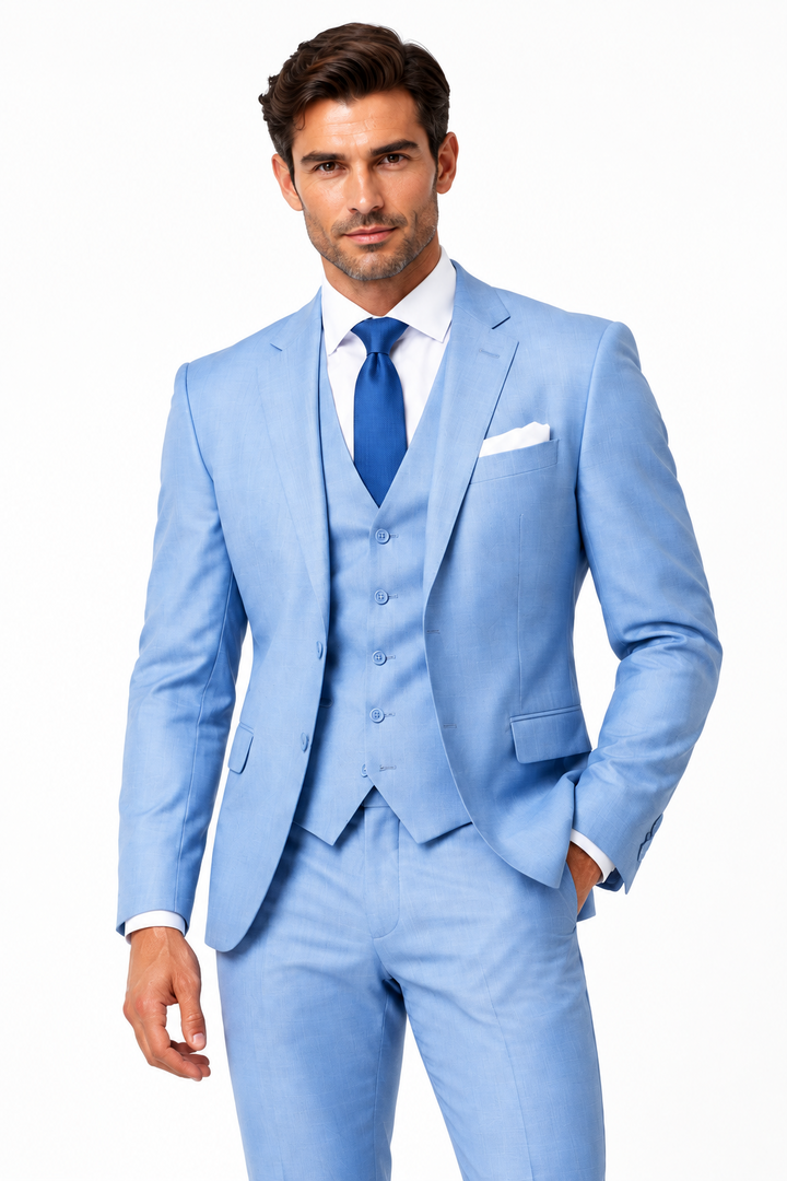 Slim-fit suit for men with waistcoat