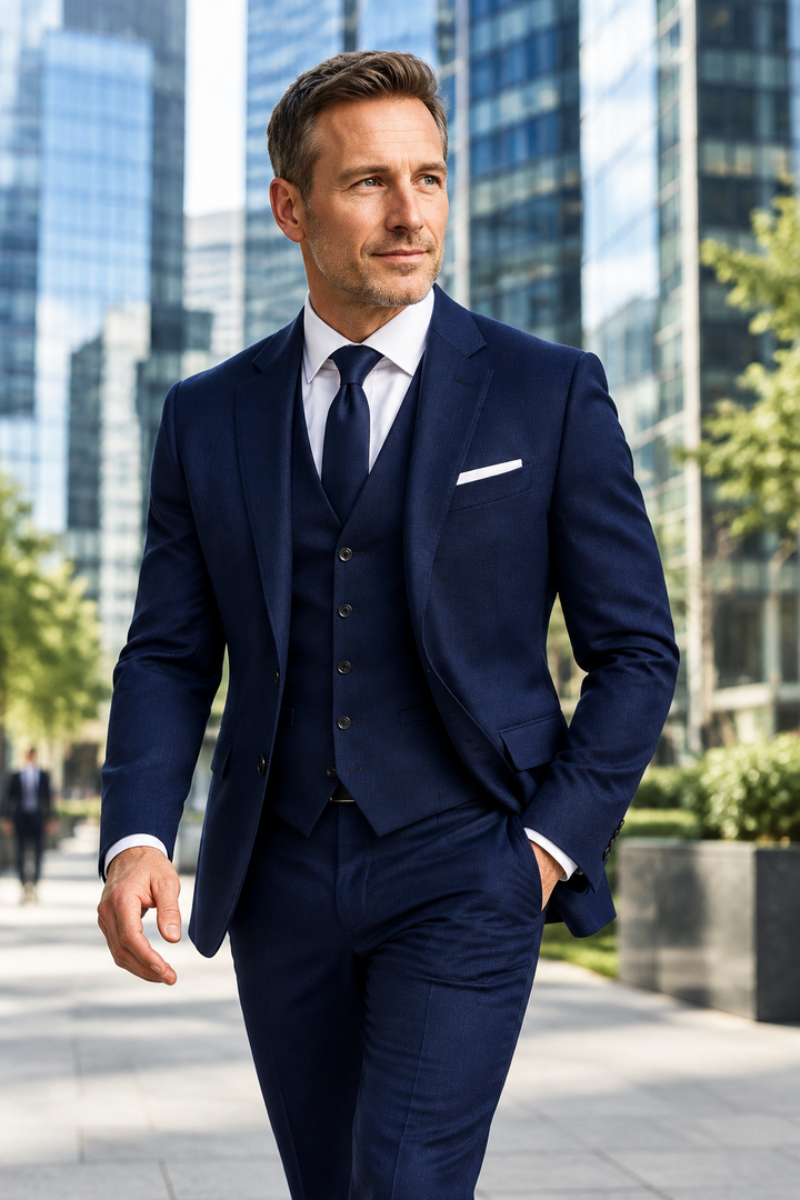 Traje slim-fit de tres piezas para hombre con chaleco