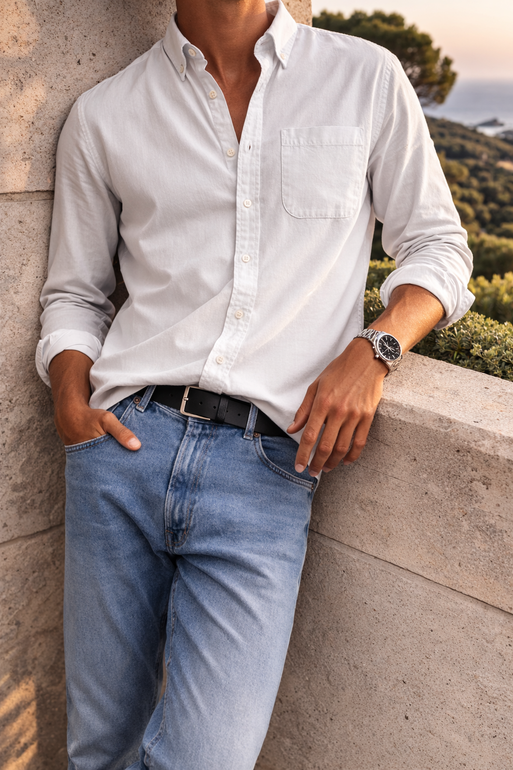 Men's Cotton Button-Down Shirt for Everyday Smart Casual Wear 8