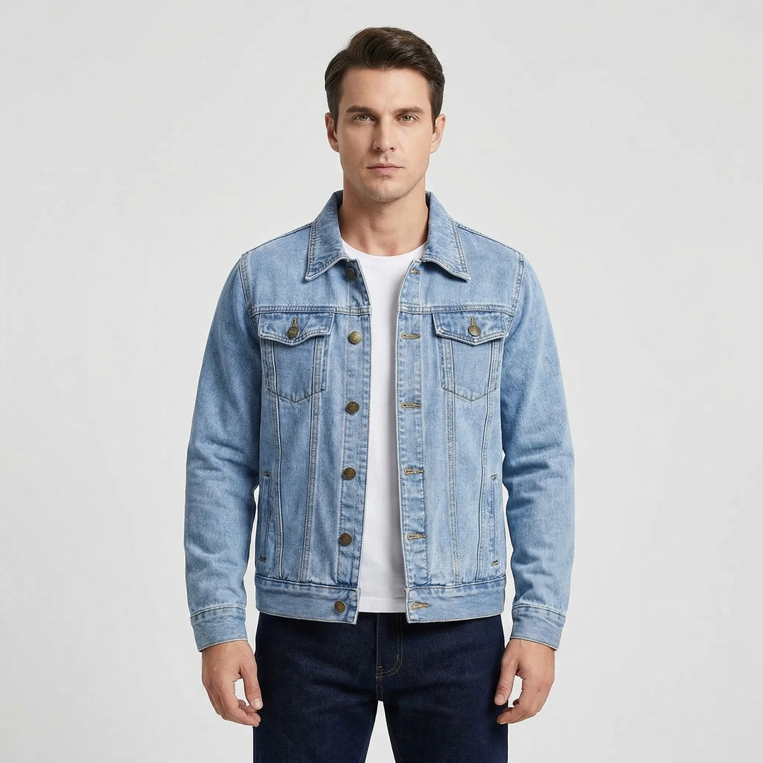 Classic Button-Up Denim Jacket - Darrel