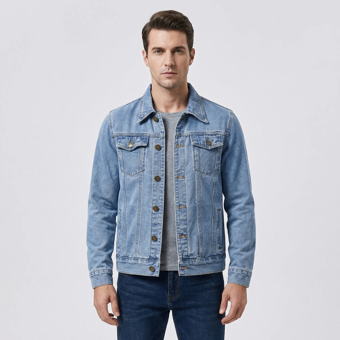 Classic Button-Up Denim Jacket - Darrel