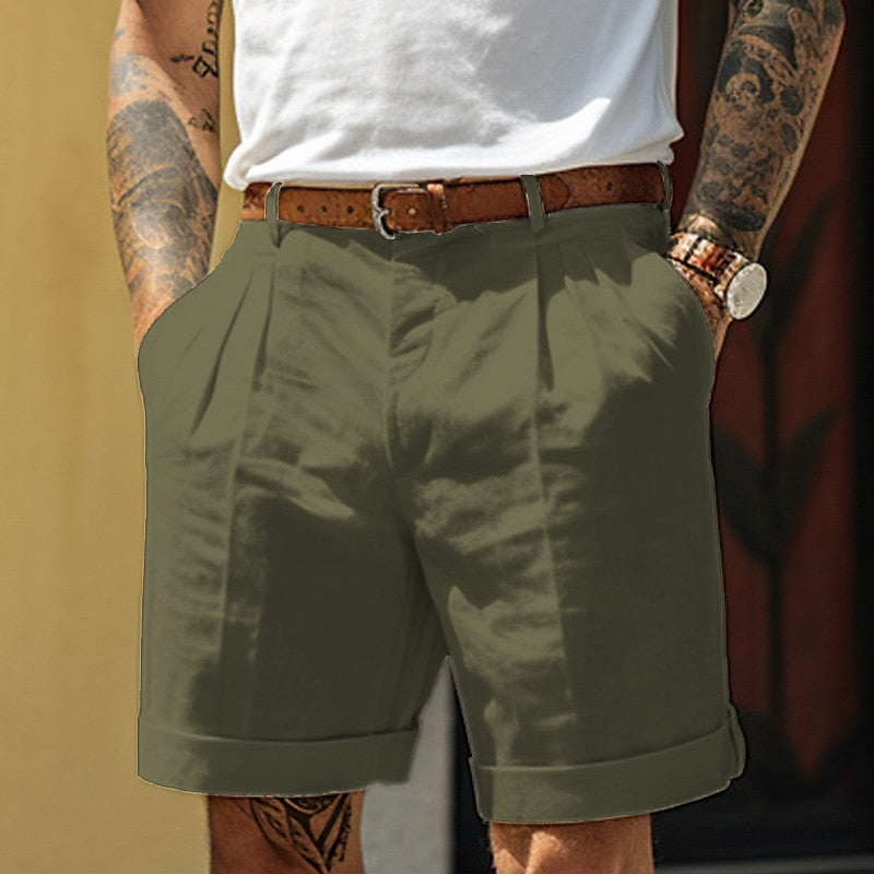 Classic Men's Shorts With Pleat Front - Gustavo