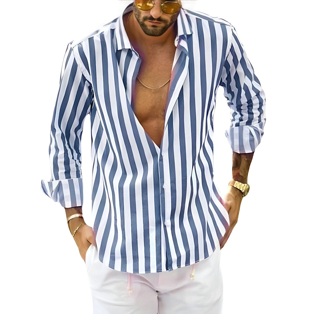 Classic Shirt With A Modern Stripe Pattern - Ramiro