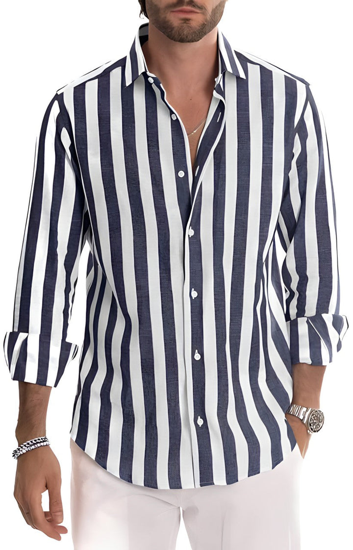 Classic Shirt With A Modern Stripe Pattern - Ramiro