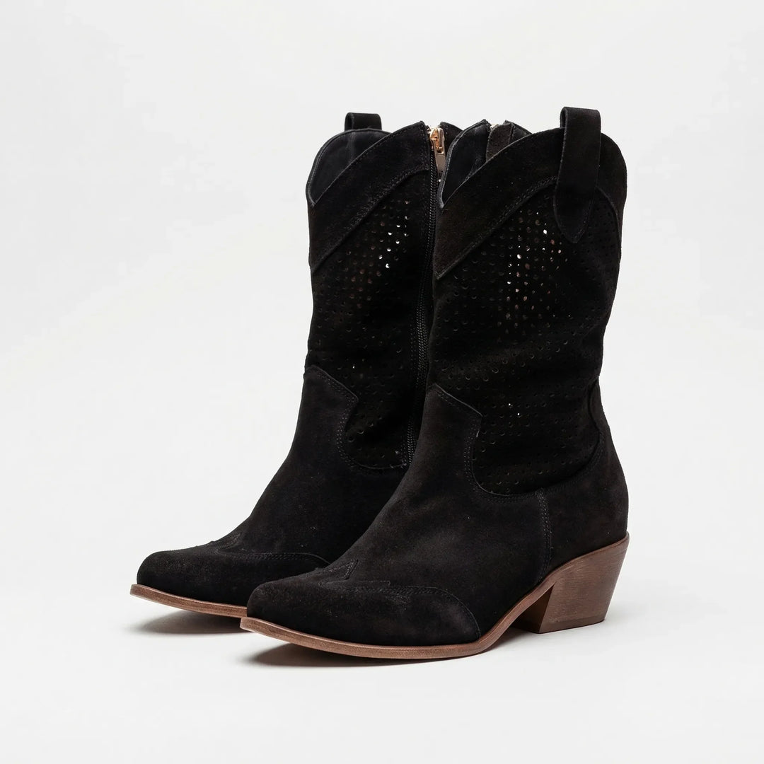 Classic Zip-Up Mid-Calf Fashion Boots - Patricia