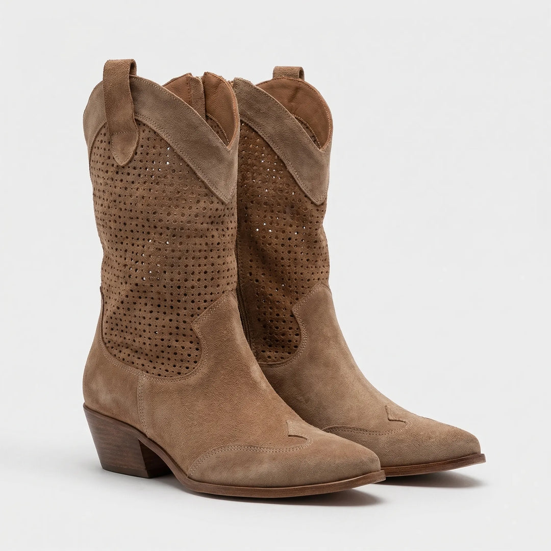 Classic Zip-Up Mid-Calf Fashion Boots - Patricia