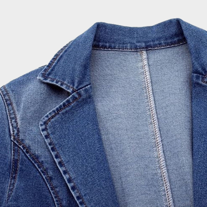 Women's Denim Blazer with Trendy Cut - Nora