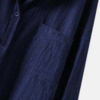 Luchtige Damesblouse met Lange Mouwen en Voorzakken – Selene