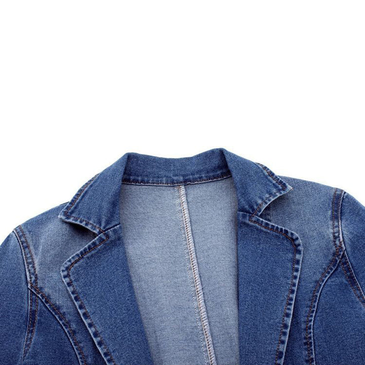 Women's Denim Blazer with Trendy Cut - Nora