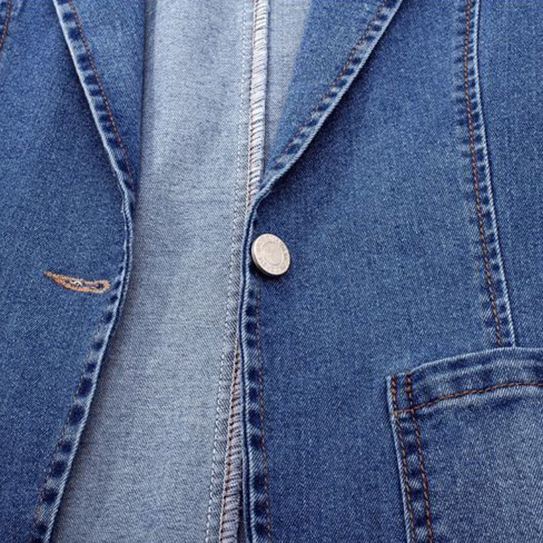 Women's Denim Blazer with Trendy Cut - Nora