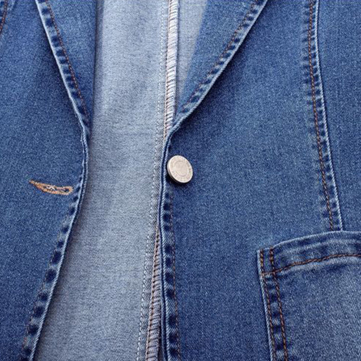 Women's Denim Blazer with Trendy Cut - Nora
