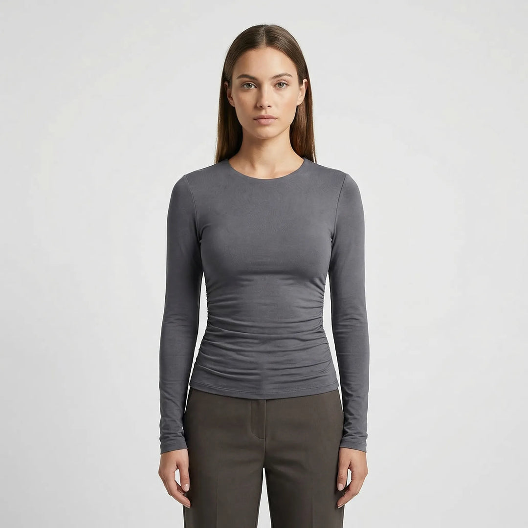Close-Fitting Crew Neck Top - Patricia