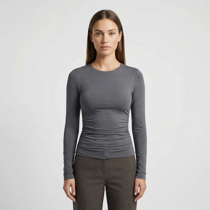 Close-Fitting Crew Neck Top - Patricia
