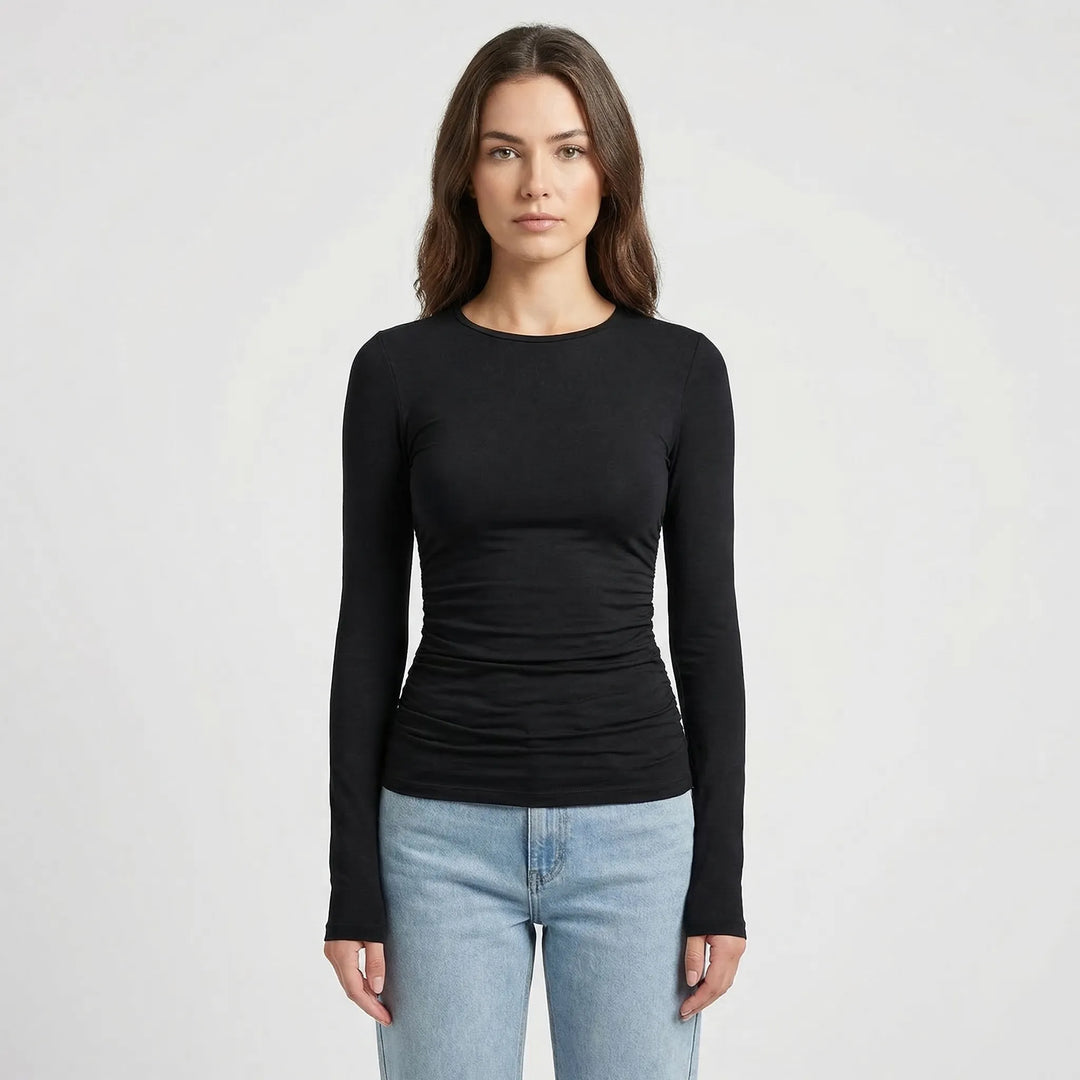 Close-Fitting Crew Neck Top - Patricia