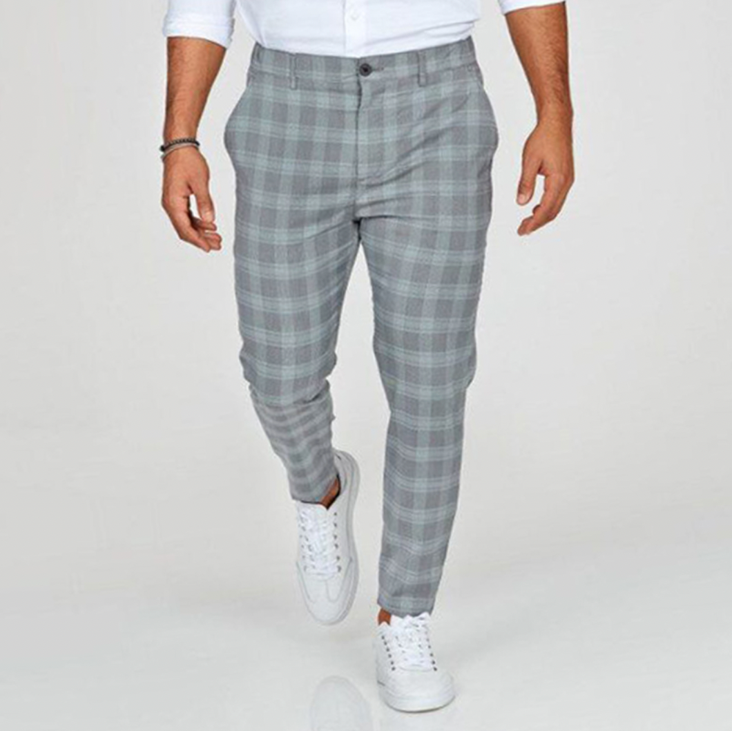 Close-Fitting Trousers With A Classic Check Design - Marlon