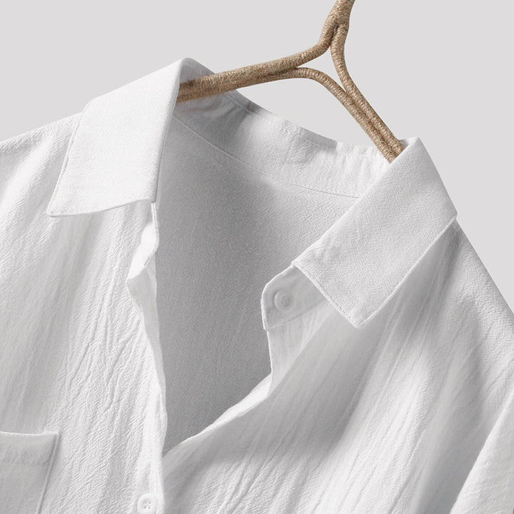 Luchtige Damesblouse met Lange Mouwen en Voorzakken – Selene