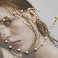 Gold Pearl Necklace - Marilena