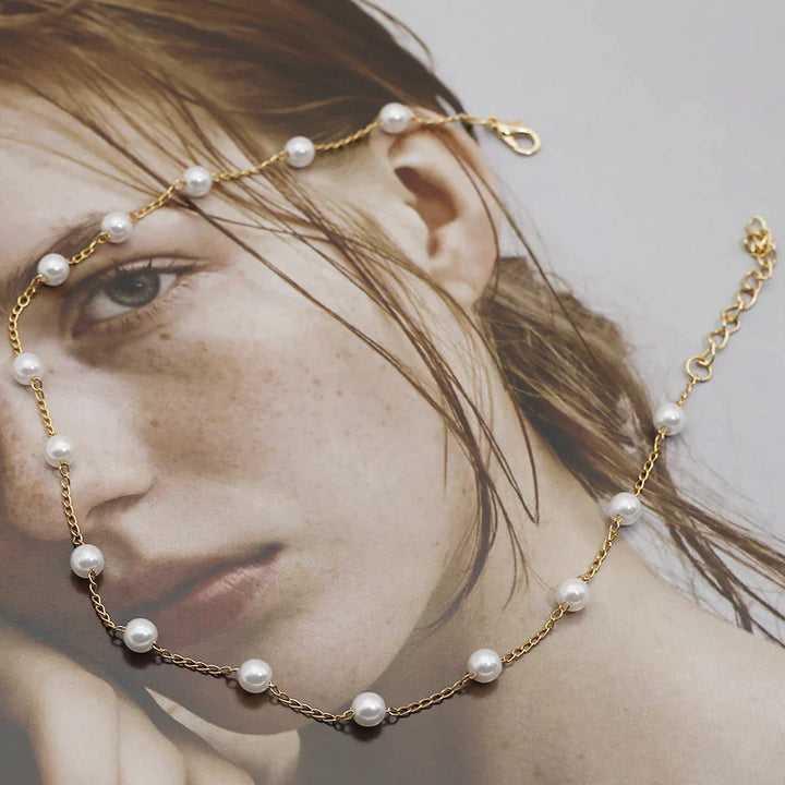 Gold Pearl Necklace - Marilena