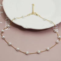 Gold Pearl Necklace - Marilena