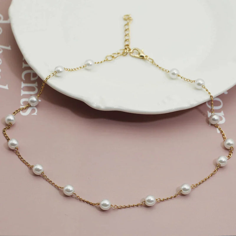 Gold Pearl Necklace - Marilena