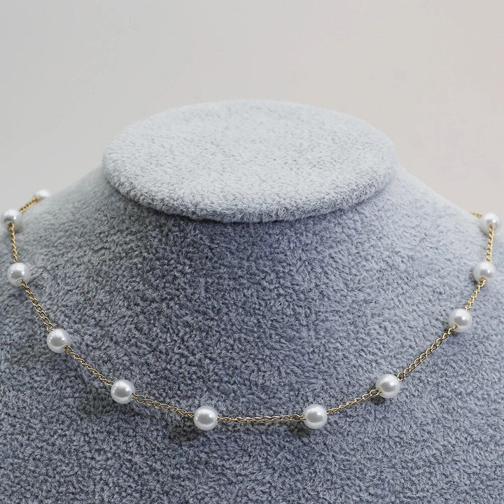 Gold Pearl Necklace - Marilena