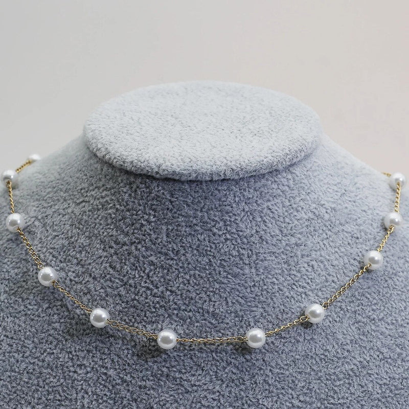 Gold Pearl Necklace - Marilena