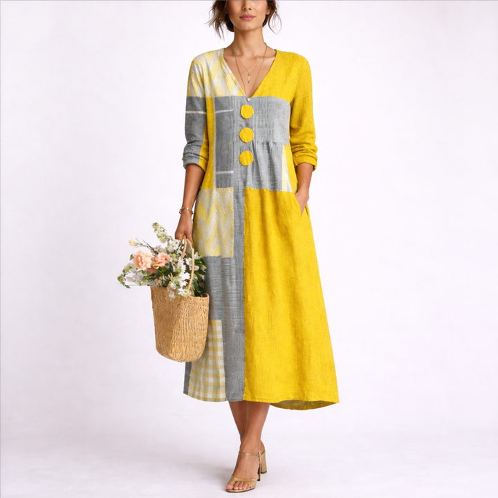 Colour Block Midi Dress - Sally