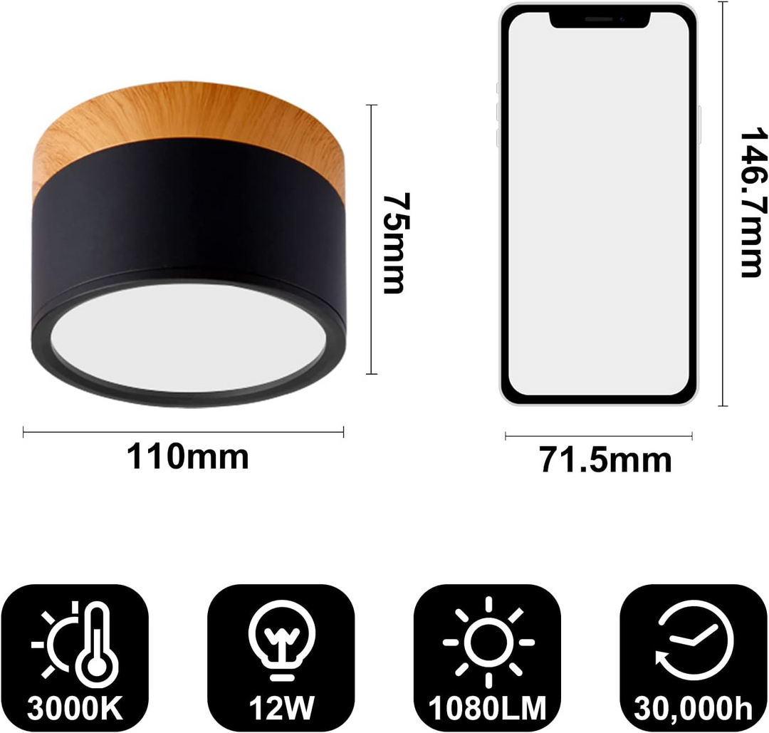 Compact Cylindrical Ceiling Light - Kyntaro