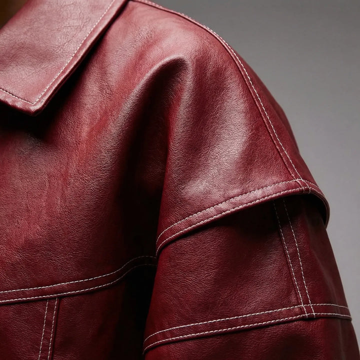 Contrast Stitch Faux-Finish Jacket - Tabitha