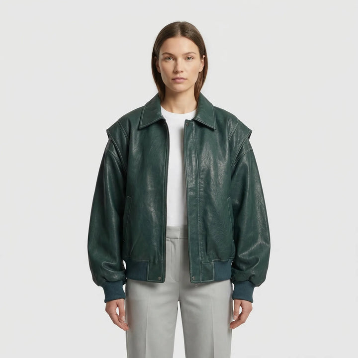 Contrast Stitch Faux-Finish Jacket - Tabitha