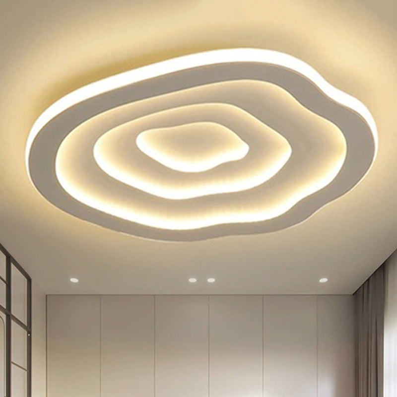 Wavy Acrylic Ceiling Lamp with Warm & White LED Light - Auralis