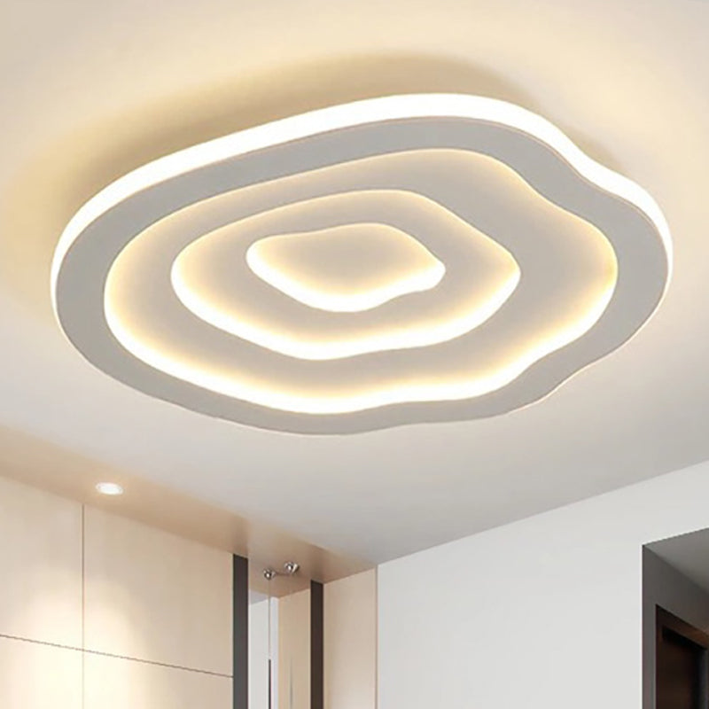 Wavy Acrylic Ceiling Lamp with Warm & White LED Light - Auralis