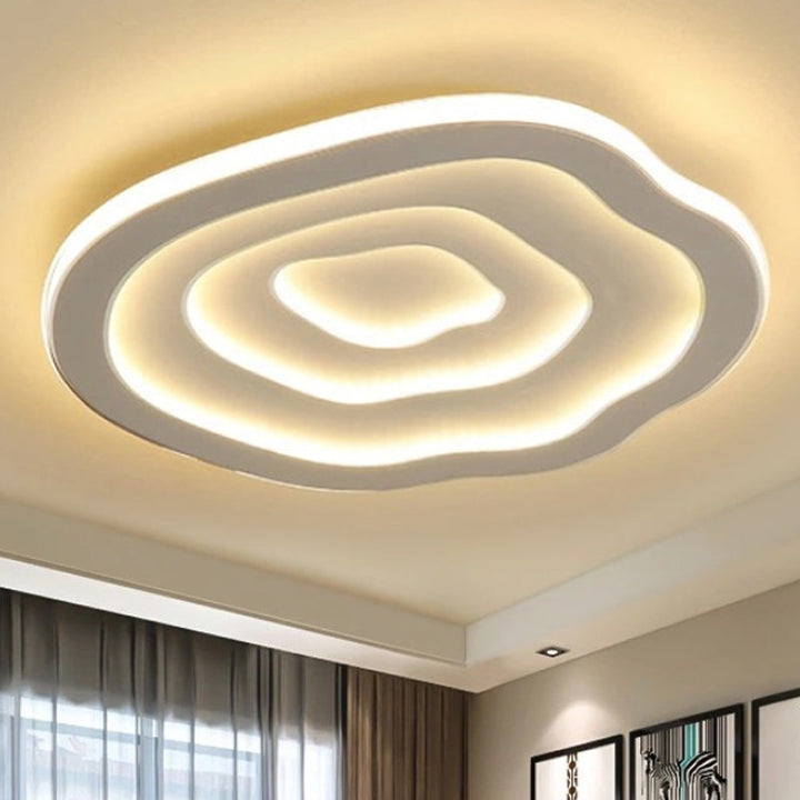 Wavy Acrylic Ceiling Lamp with Warm & White LED Light - Auralis