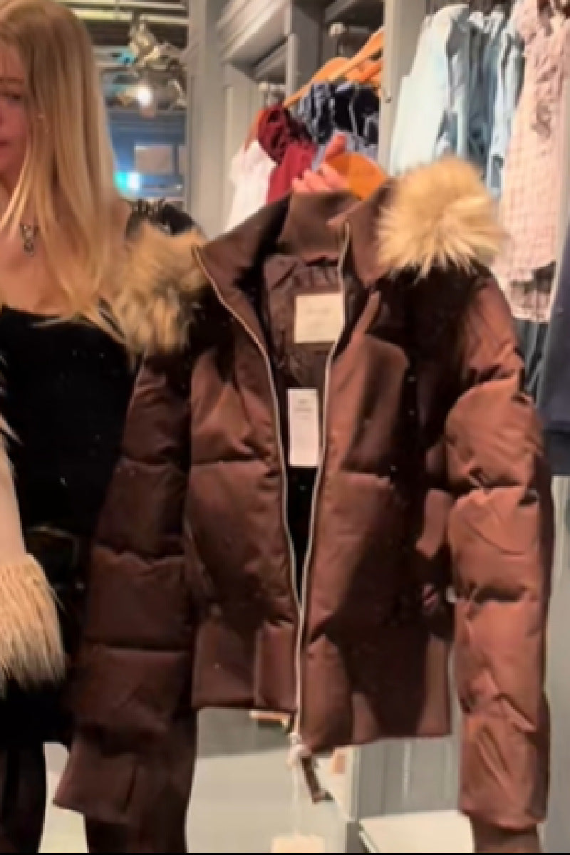 Cropped Quilted Winter Jacket With Hood - Tracy